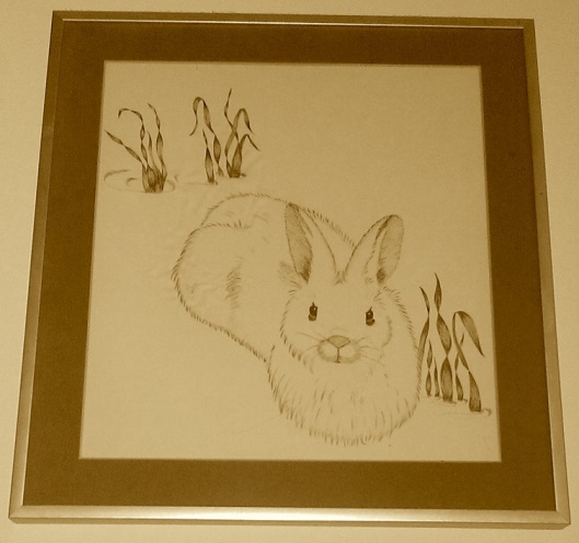 Winter Forest Rabbit ballpoint pen drawing 