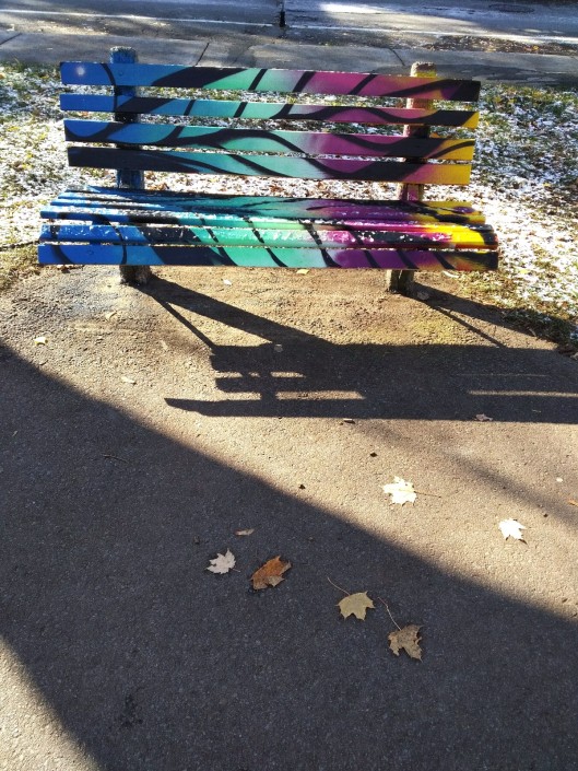park bench painted